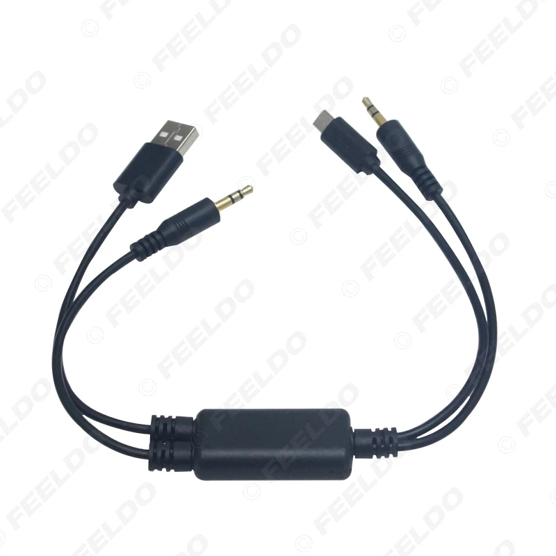 FEELDO Auto 3,5 mm Male Micro USB na 3,5 mm Male USB Konektor Jack AUX kábel Kábel Adaptéra Pre BMW USB Nabíjací Kábel Drôt #HQ6218