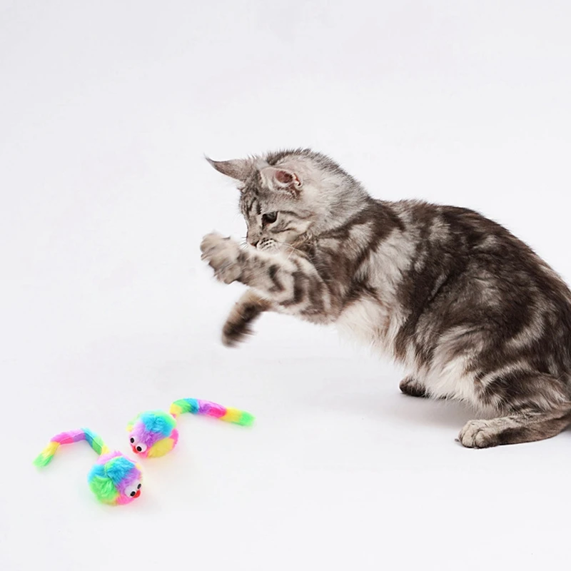 10 KS Rainbow Rabbit Plyšové Myši Hračka Dúha-Monster Ball domáce zvieratá Zahŕňa Rattonite Skus Odolný Hrať Interaktívne