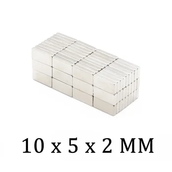 10/30/50/80/100/150Pcs 10x5x2mm Neodýmu Magnet 10mmx5mmx2mm Chladnička Magnet N52 Vzácnych Zemín Magnet permanentnými imanes Disk