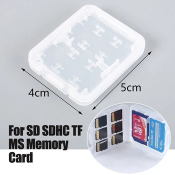 1Pc Transparentné Chránič Držiteľ Micro Box Na SD SDHC TF MS Pamäťovú Kartu Skladovanie Prípade Plastové Boxy