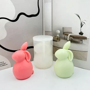 1pc Tvorivé Veľkonočné Zajačik Silikónové Formy Sviečka Formy 3d Rabbit Farbou Uskutočňovanie Dodávok Domov Dekor Ručné
