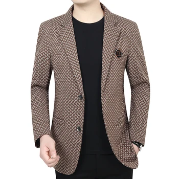 2023 Módne pekný oblek kabát vysokej kvality zodpovedajúce mužov high-end voľný čas boutique slim gentleman tweed vyhovovali top pánske sako