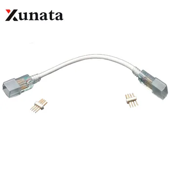 4pin RGB rovno rohu Konektor s káblom jeden alebo dva konektor pre 220V 110V 10 MM/12 MM PCB RGB led pásy Svetla