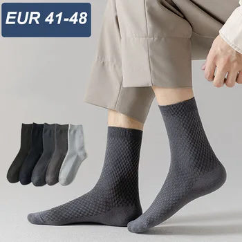 5 Párov Mužov Veľké Veľkosti Bambusové Vlákno Ponožky Absorpciu Potu Priedušná Dezodoračné Opotrebovaniu Farbou Business Ponožky