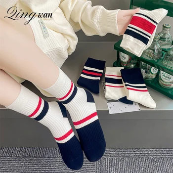 5Pairs Japonskom Štýle, Žien Stredná Dĺžka Ponožky Jeseň Zima Dlhé Ponožky, Módne, Športové, Zimné Ženy Veľkoobchod Ponožky
