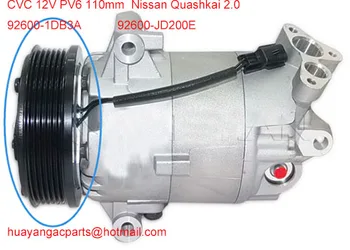 Auto diely ac compressor spojka pre Nissan Quashkai 2.0 92600-1DB3A 92600-JD200E CVC 12V PV6 110 mm