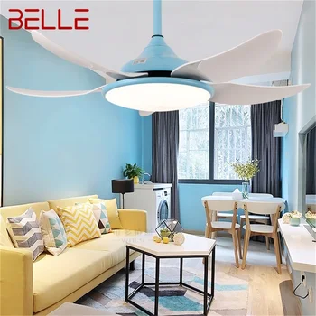 BELLE LED Stropné Svietidlo S Ventilátorom 3 Farby S Diaľkovým ovládaním Moderný Ventilátor Osvetlenie pre Miestnosti, Jedáleň, Spálňa, Obývacia Izba