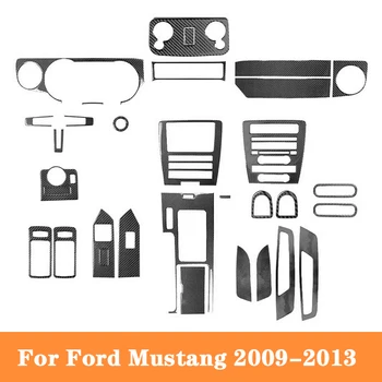 Carbon Fiber Čierne Samolepky Kryt Výbava Pre Ford Mustang 2009 2010 2011 2012 2013 Interiéru Vozidla Dekoratívne Doplnky