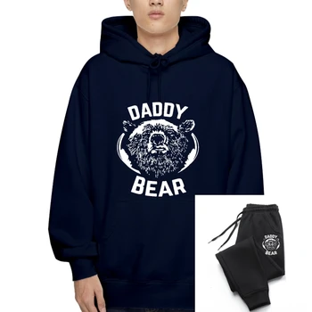 Deň otcov Otec Dedko Textílie Hoody PAPA Medveď Classic Hoody Voľný čas Mužov Outerwears Ofertas Trendy