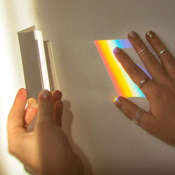 Fotografie Trojuholníkového tvaru Hranola 30x30x60mm Rainbow Crystal Glass Účinky Filter pre Photo Studio Streľba Rozptylu Foto Projekty
