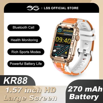 KR88 Smart Hodinky Mužov 1.57 palcový IPS Bluetooth Hovor Monitorovanie Zdravia Vonkajšie Športové Fitness Tracker Ženy Muži Smartwatch