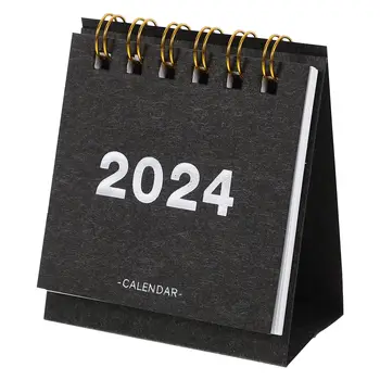 Mini Kalendár 2024 Stolový Kalendár Cartoon Denná Týždenný Plánovač Plánovač Stôl Mesačný Plán Notebook Kalendár Top Dekorácie