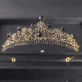 Módne Šperky Retro Crystal Svadobné Princezná Drahokamu Kráľovná Kórejský Štýl Hlavový Most Tiara Ženy Vlasové Doplnky Nevesta Koruna