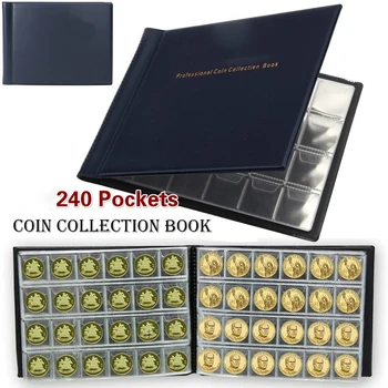 Nové 120/240 Vrecká Peňazí, Knihy, Mince Skladovanie Album Na Mince Držiteľ Zbierku Kníh Vysokej Kvality Royal Mince Zber Knihy