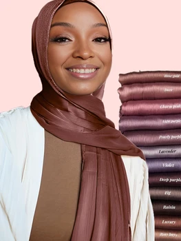 Nový Ženy Satin Plisované Hijabs