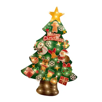 Osvetlené Cítil Vianočný Stromček pre Deti Vianočné Dekorácie Cítil Plavidlá Nastaviť pre Dovolenku v Triede Vianočné Darčeky Party Láskavosti Dvere
