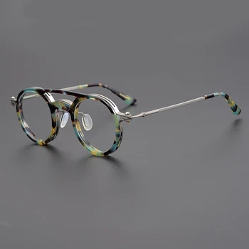 Retro kolo Japonsko dizajnér značky optické okuliare, rám mužov najvyššej kvality ženy predpis Krátkozrakosť retro okuliare
