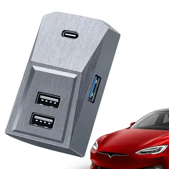 Rozbočovač USB Nabíjačka do Auta USB Hub, Dokovacia Stanica Pre Tesla Opakovane USB Hub, Inteligentný Senzor Rukavice Box Pre Tesla Model Y Model 3