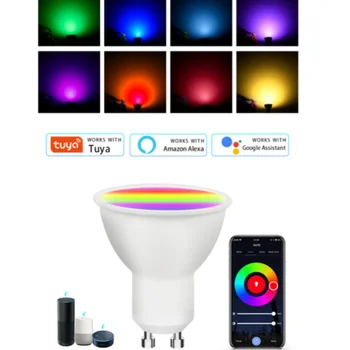 Tuya GU10 LED Žiarovka Wifi Smart Žiarovky RGB 5W 7W 9W Stmievateľné Žiarivky Inteligentný Život APLIKÁCIE Ovládanie Žiarovky Práce Pre Alexa Google