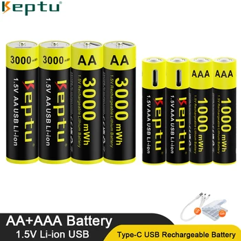 USB 1,5 V AA Nabíjateľné Batérie AA 3000mWh 1,5 V AA Li-ion Batérie+ 1000mWh 1,5 v AAA Batérie USB AAA Batérie +Kábel