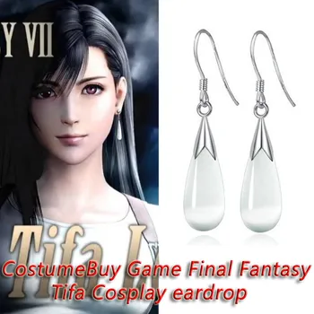 V Hre Final Fantasy Tifa Lockhart Náušnice Ženy, Dievča, Cosplay Drop Náušnice Imitácia Perly Ucho Klip Šperky V Uchu Klincami Darček