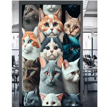 veľké Roztomilé Mačky Rodiny 5D DIY Diamond Maľovanie Nové Úplné Kruhové Námestie Vŕtať Výšivky Zvierat Mozaikový Obraz Drahokamu H441