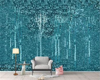 Vlastné tapetu 3d atmosféru moderný minimalistický modrá stromy abstraktné nástenná maľba obývacia izba reštaurácia hotel pozadí steny фотообои