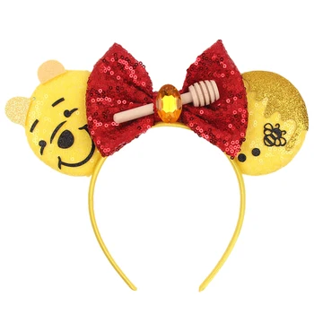 Winnie the Pooh Disney Uši hlavový most Hot Kreslenú postavičku Mickey Mouse, Hairband Dievčatá Cosplay Party Nové Deti Vlasy Príslušenstvo