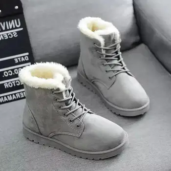 Ženy topánky 2019 zimné čižmy ženské topánky, teplé čipky byt s dámske topánky príliv topánky hot predaj 2020